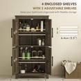 thumbnail image 4 of HOMCOM 43" Bathroom Cabinet, Freestanding Cabinet with Shelves, Brown, 4 of 8
