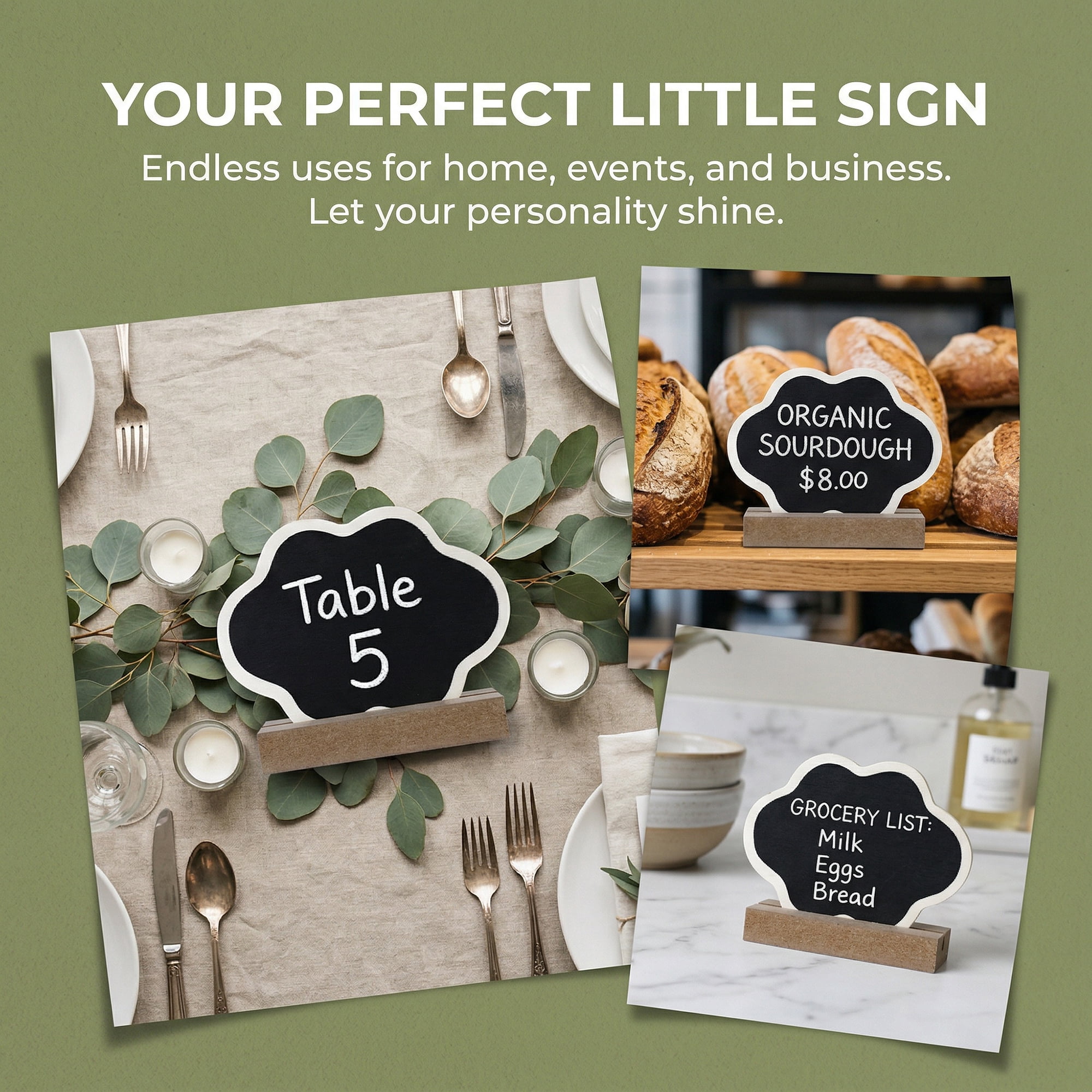 Unique Bargains 20Pcs Mini Chalkboard Signs with Support Base 10Pcs Cloud Shape 3.2" x 1.0" x 2.5"