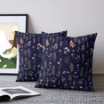 thumbnail image 2 of Pillow Covers 18x18 Set of 2, Navy Blue Botanical Wildflowers Throw Pillow Covers Decorative Couch Cushion Cover, Rustic Floral Microfiber Soft Square Pillowcases for Bedroom Living Room Sofa, 2 of 9