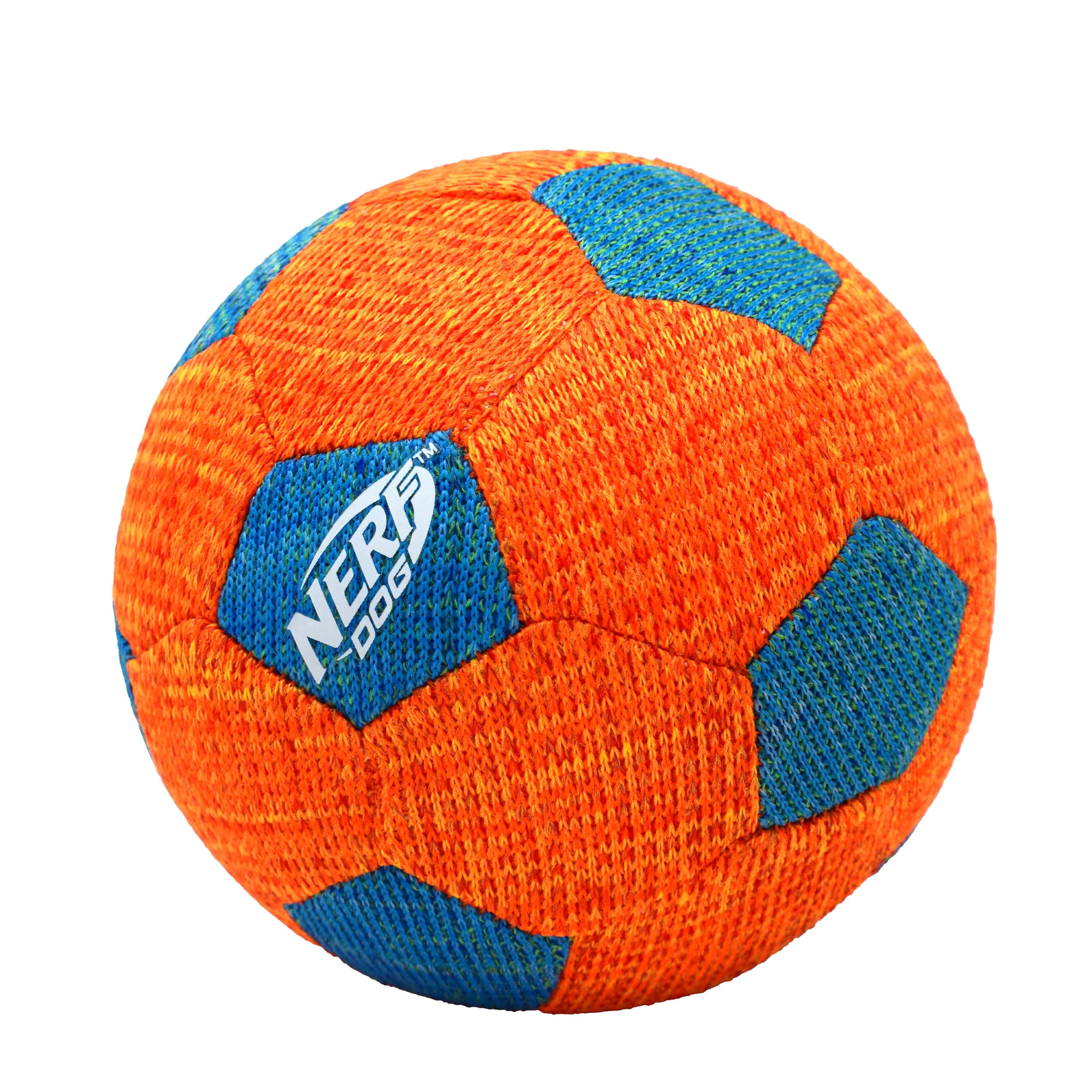 Nerf Dog X-Weave Squeak Soccer Ball for Large Dogs, Durable