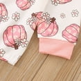 thumbnail image 5 of Tisuna Baby Girl Boys Halloween Romper Fall Winter Crew Neck Long Sleeve Romper Pumpkin Print Comfortable Cute Halloween Outfit,Size 6-12 Months,Pink, 5 of 7