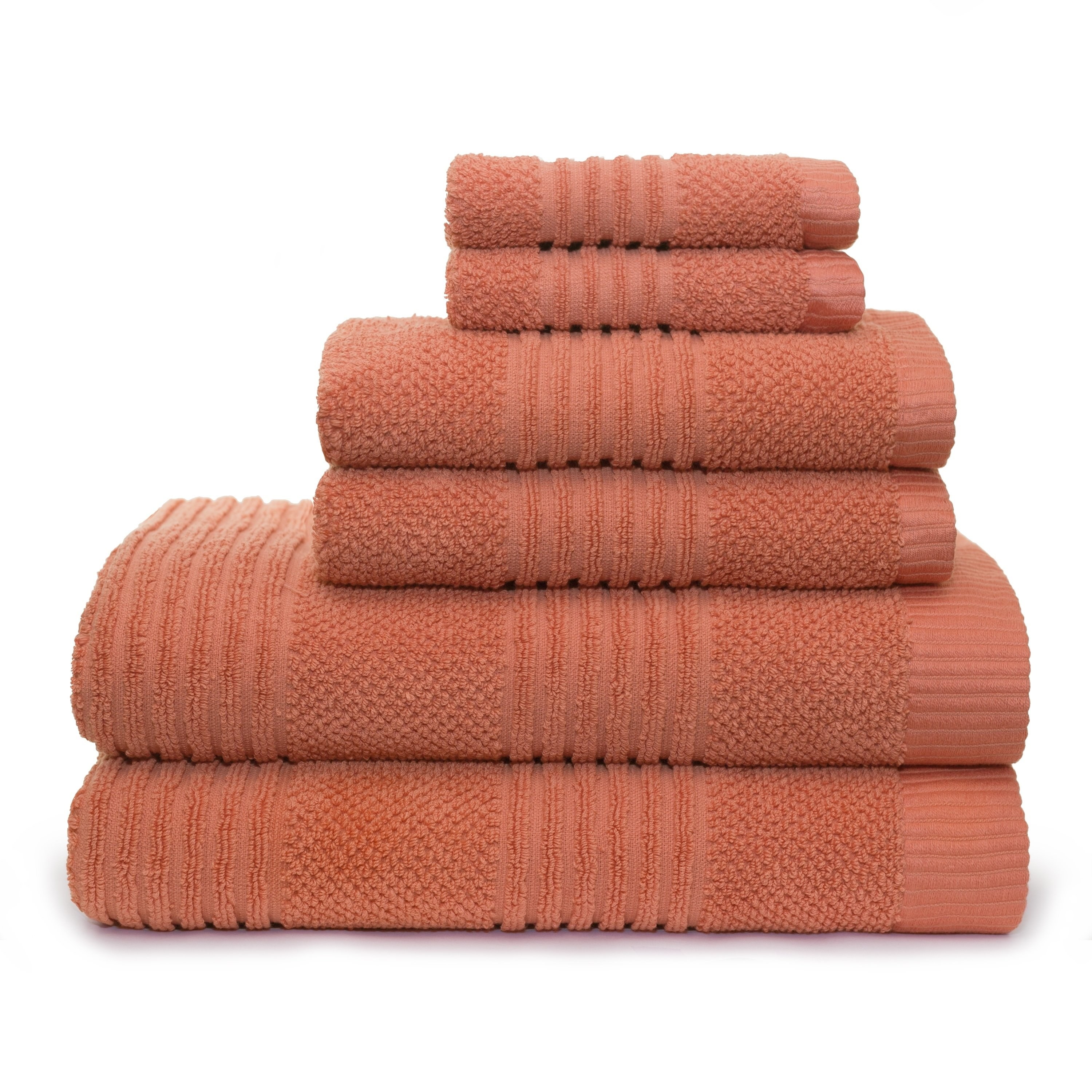 Dillon 6 Piece Bath Towel Set in Tawny Orange