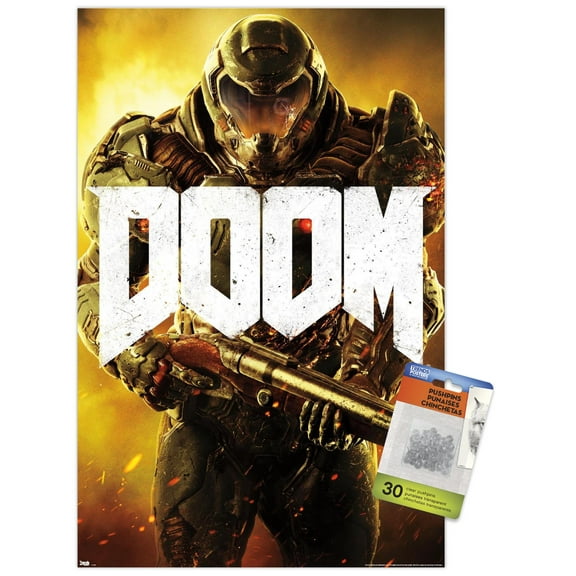 Doom - Marine Wall Poster with Push Pins, 14.725" x 22.375"
