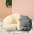 thumbnail image 6 of Realistic Cat Animal Toy Simulation Plush Cat Figurine for Kids Birthday Gifts Cute Lovely Cat Ornament - White, 6 of 6