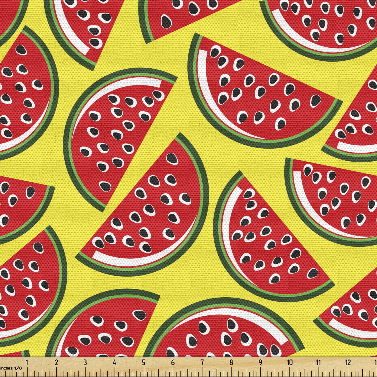 Watermelon Fabric by the Yard Vibrant Graphic Slices of Tasty Summer