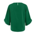 thumbnail image 5 of Womens 3/4 Length Sleeve Tops Crew Neck Solid Color Fashion Shirts Spring Summer Business Casual Blouses Shirt, 5 of 6