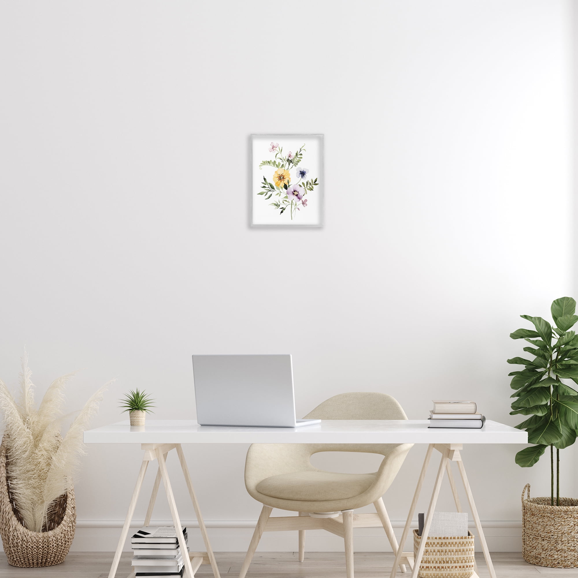 Garden Herbs Blooming Gray Framed Giclee Art, design by Lettered and Lined