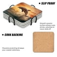 Dolphin Jumping Out of the Sea Multicolor Drink Coasters with Holder