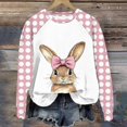 thumbnail image 2 of Goodeals Easter Sweatshirt for Women Cute Bow Bunny Printed Shirts Casual Crewneck Sweatshirt Loose Tops Swiss Dot Long Sleeve Fashion Pullover Outfits(Purple,L), 2 of 4