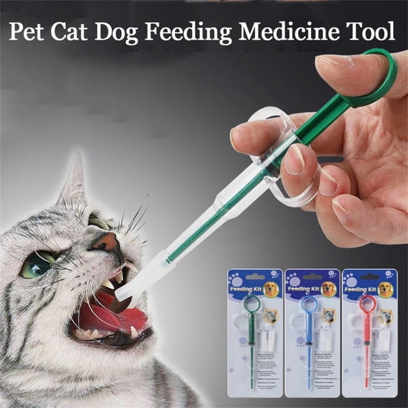 Outoloxit Pet Pill and Liquid Medication Feeder for Dogs, Cats and Rabbits with Soft Tip Syringe, Reusable and Washable, Easy to Use for Safe Feeding