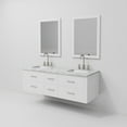 thumbnail image 6 of Castor 60 in W White Double Bath Vanity, Carrara Marble Top, Faucet Set, and 28 in Mirrors, 6 of 10