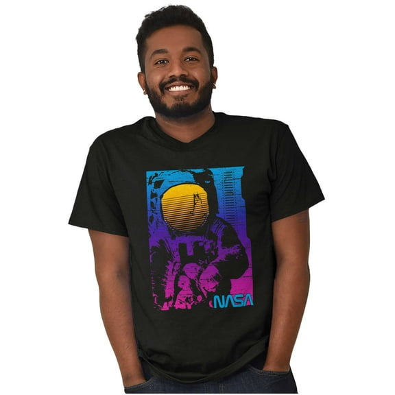 Vaporwave NASA Space Astronaut Men's Graphic T Shirt Tees Brisco Brands S