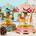 thumbnail image 6 of Music Box 3-Horse Carousel Christmas Birthday Valentine's Gifts Decorations, 6 of 8