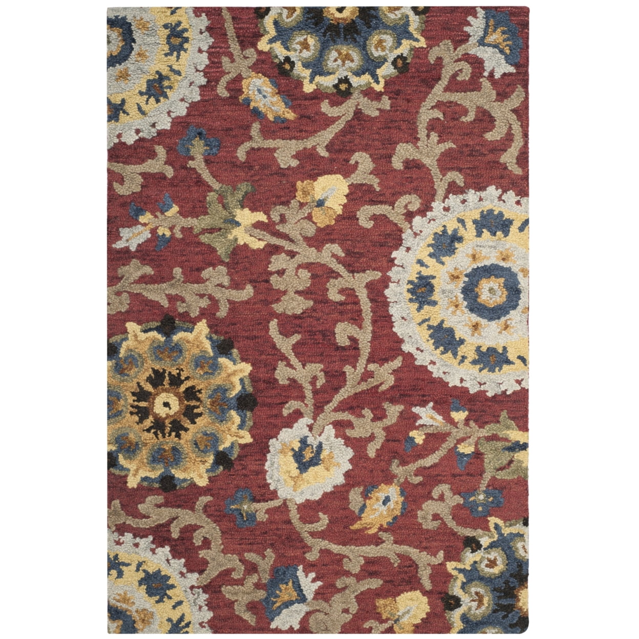 SAFAVIEH Blossom Danny Floral Wool Area Rug, Red/Multi, 11' x 15'