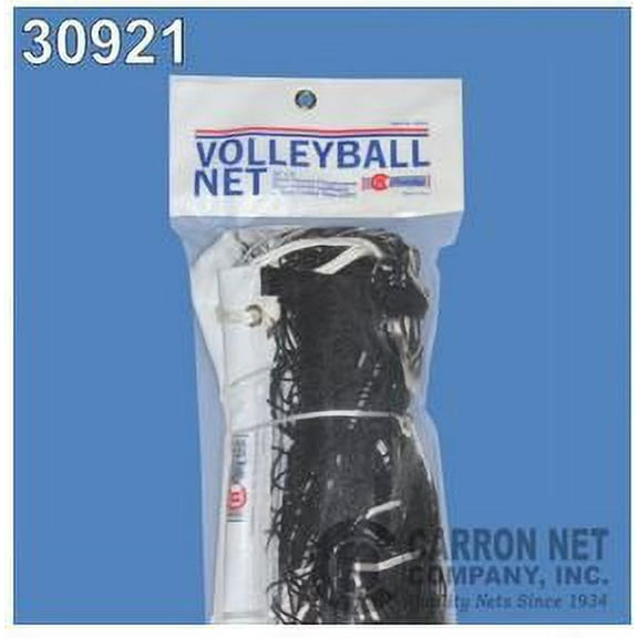 Carron Polyethylene Volleyball Net, 32' X 3', 2mm polyethylene, Poly Rope top, Tie Cords for Bottom