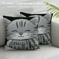 thumbnail image 3 of Patifu Happy Sleepy Kitty Print Cat Soft Throw Pillow Cover Cushion Cover decor for Sofa Couch Bed  Kitty Lover,Cat Lover Gifts, Funny Cat Pillow Cover, Cat Mom Gifts for Women, Gifts Cat Lady 18x18in, 3 of 5