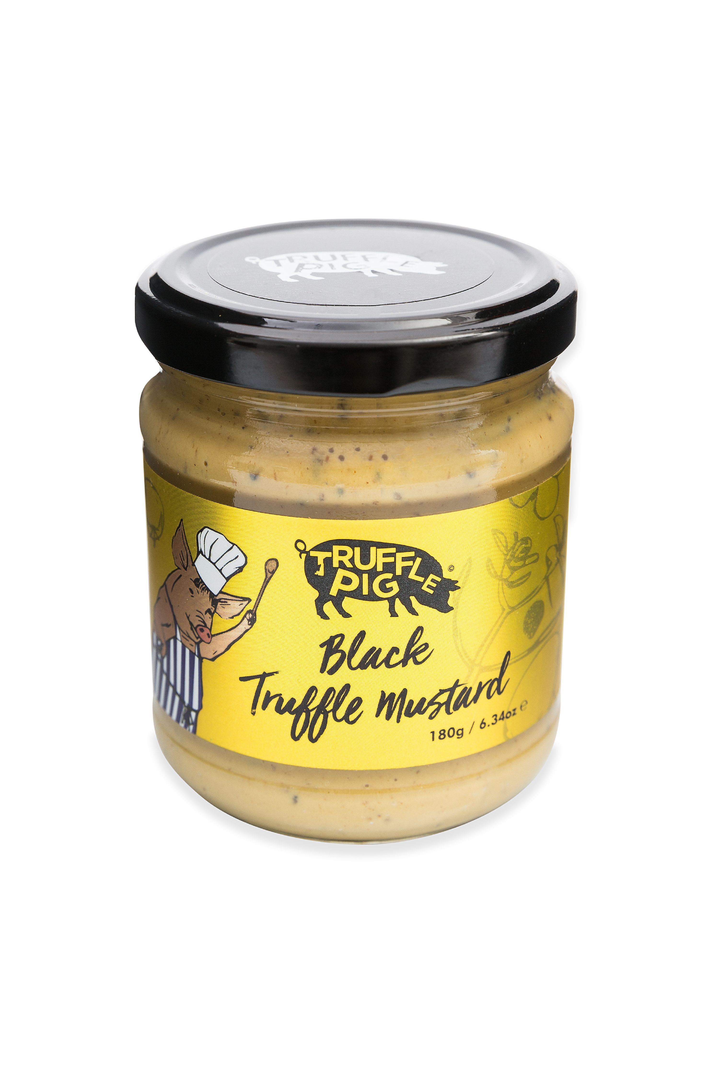 Truffle Pig Black Truffle Mustard Spread, 6 oz Jar