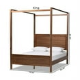 thumbnail image 3 of Baxton Studio Veronica King Size Walnut Finished Wood Platform Canopy Bed, 3 of 10