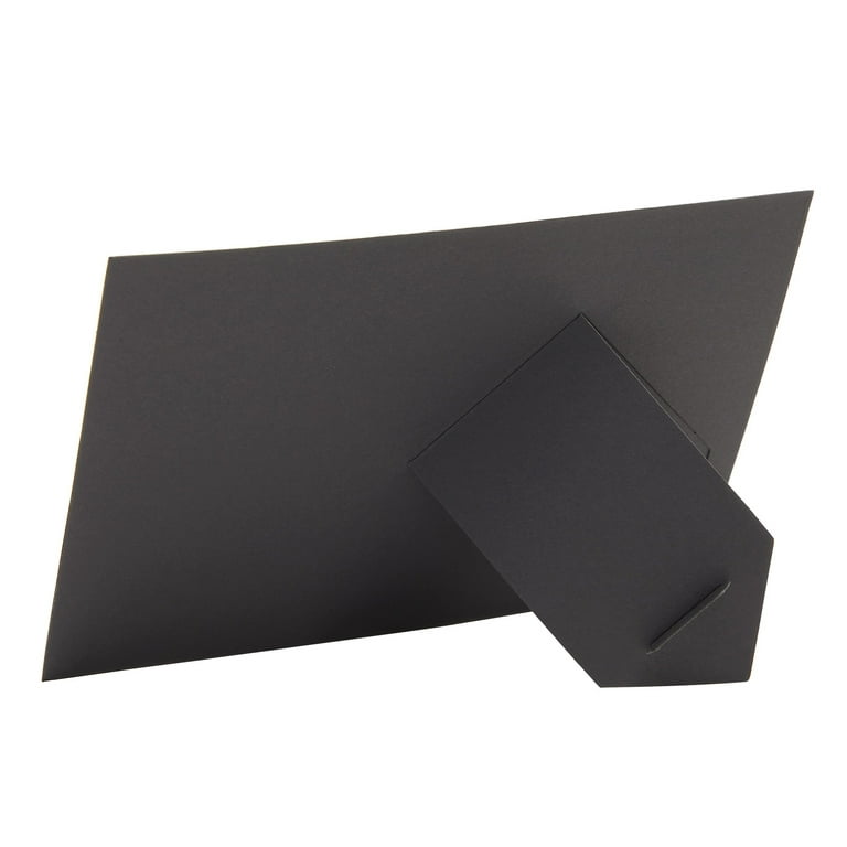 50 Pack Black Paper Picture Frames 4x6, Cardboard Photo Easels for