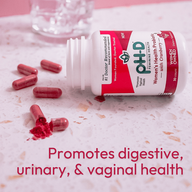 pH-D Feminine Health Women's Health Probiotic with Prebiotic Blend & Cranberry Extract, 30 Count