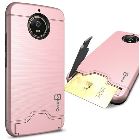CoverON Motorola Moto G5S Case, SecureCard Series Slim Protective Hard Phone Cover with Card Holder Slot