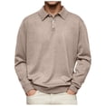 thumbnail image 1 of Camisa informal de manga larga con botones y color liso para hombre: diseño con solapa, material de poliéster, adecuada para el trabajo y la oficina, tallas S-XXXL., 1 of 6