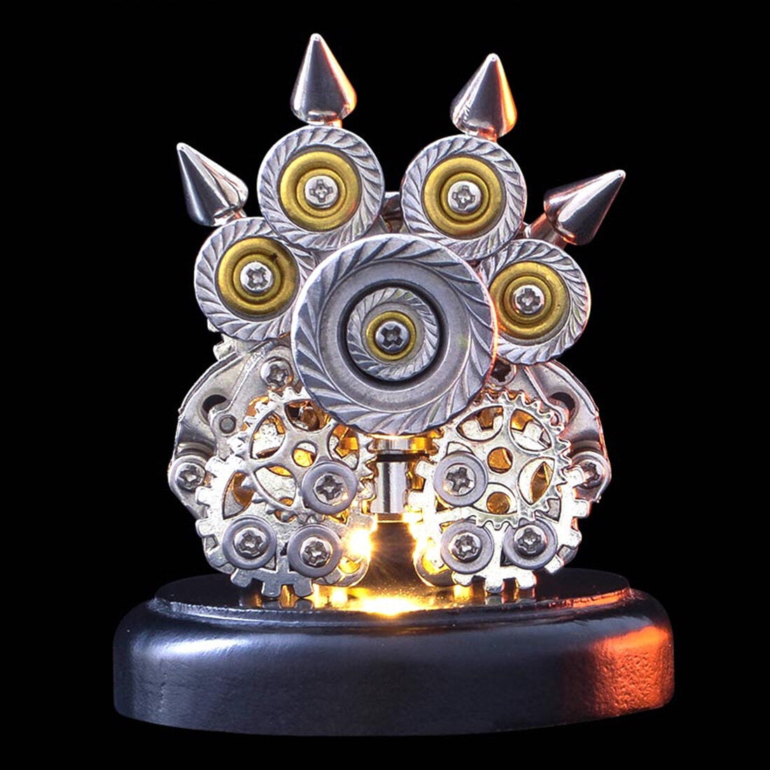 3D Metal Puzzle Model Kit, 100+PCS 3D Illuminated Tiger Paw Building Kit with LED Light, Unique Desktop Decor & Creative Gift for Teens & Adults