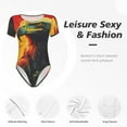 thumbnail image 4 of Balery Hawaiian Style Bald Eagle Body de cuello redondo de manga corta para mujer Tops de manga corta Tops básicos-Medium, 4 of 7