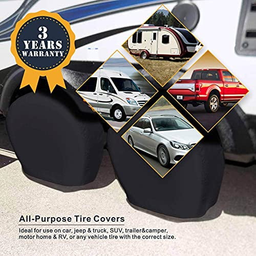 UV Resistant and Water Resistant Tire Protector for RV Explore Land Durable Tire Cover Set of 4 SUV Motorhome Travel Trailer Wheel Covers Fits Tires Diameters 26-28.75 inches Jeep 