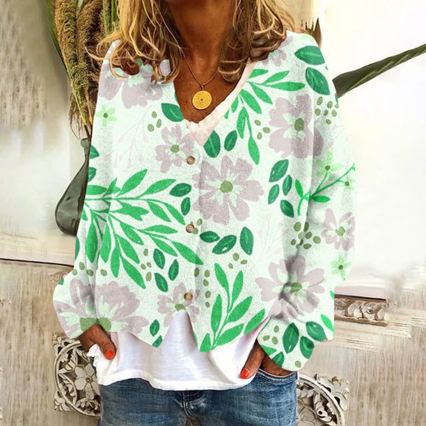 Puntoco Chaqueta Informal Con Botones Y Estampado De Moda Para Mujer
