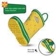thumbnail image 2 of Toddler Rain Boots Kids Waterproof Printed Boys Girls Natural Rubber Rainboots with Handles,Yellow Dinosaur,6T, 2 of 8