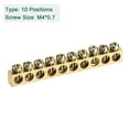 thumbnail image 3 of Barra de tierra terminal Uxcell bloque de tornillo barrera latón 10 posiciones 65mmx5.5mmx7.5mm para distribución eléctrica 3 paquetes, 3 of 5