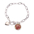 thumbnail image 1 of Danger Child Religon Music Pattern Heart Chain Bracelet Jewelry Charm Fashion, 1 of 3