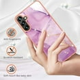 thumbnail image 3 of SaniMore for Samsung Galaxy A14 5G 6.6" 2023 Case with Wireless Charging Shockproof TPU Backplane Glitter Marble Pattern Fashion Design Anti-drop Anti-fingerprint Skin-feel Cover, Lightpurple, 3 of 5