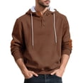 thumbnail image 1 of pstuiky camisa de manga larga para hombre, Blusa informal holgada de color liso con botones y cordón de moda para hombre, de manga larga, con capucha camisetas de hombre xxl, 1 of 9