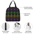 thumbnail image 3 of KLL Mardi Gra Geometric Print Insulated Lunch Bag Women, Reusable Cute Tote Lunch Box for Adult & Men, Leakproof Cooler Lunch Bags for Work Office Travel Picnic, 3 of 5