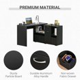 thumbnail image 4 of YYAO Convertible L-Shaped Computer Desk, Home Desk with Storage Shelf and Drawer Cabinet, Black, 4 of 6