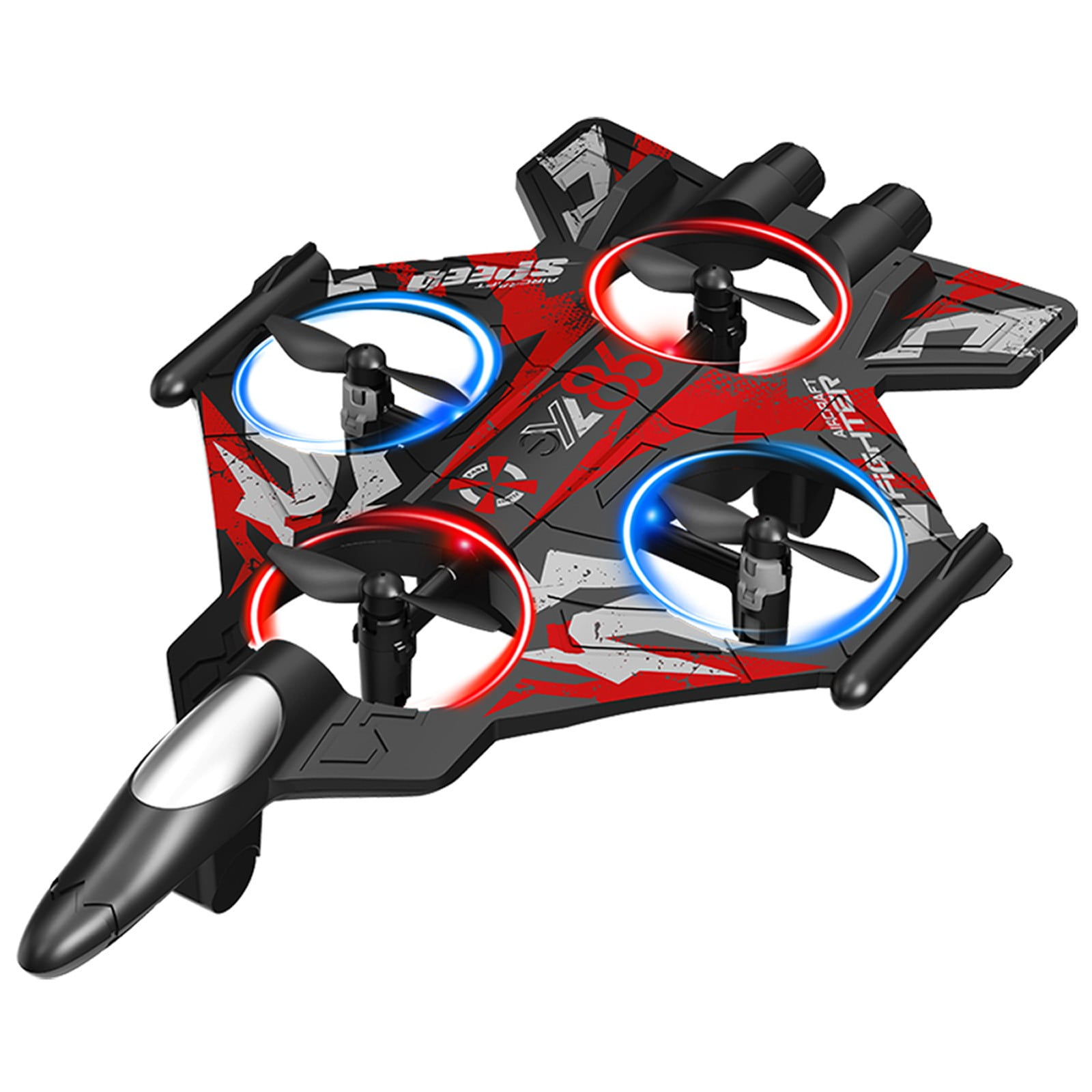 SPOORYYO RC Plane with Screen Display, Remote Control Airplane with Camera, Headless Mode, Altitude Hold and LED Lights for Beginners