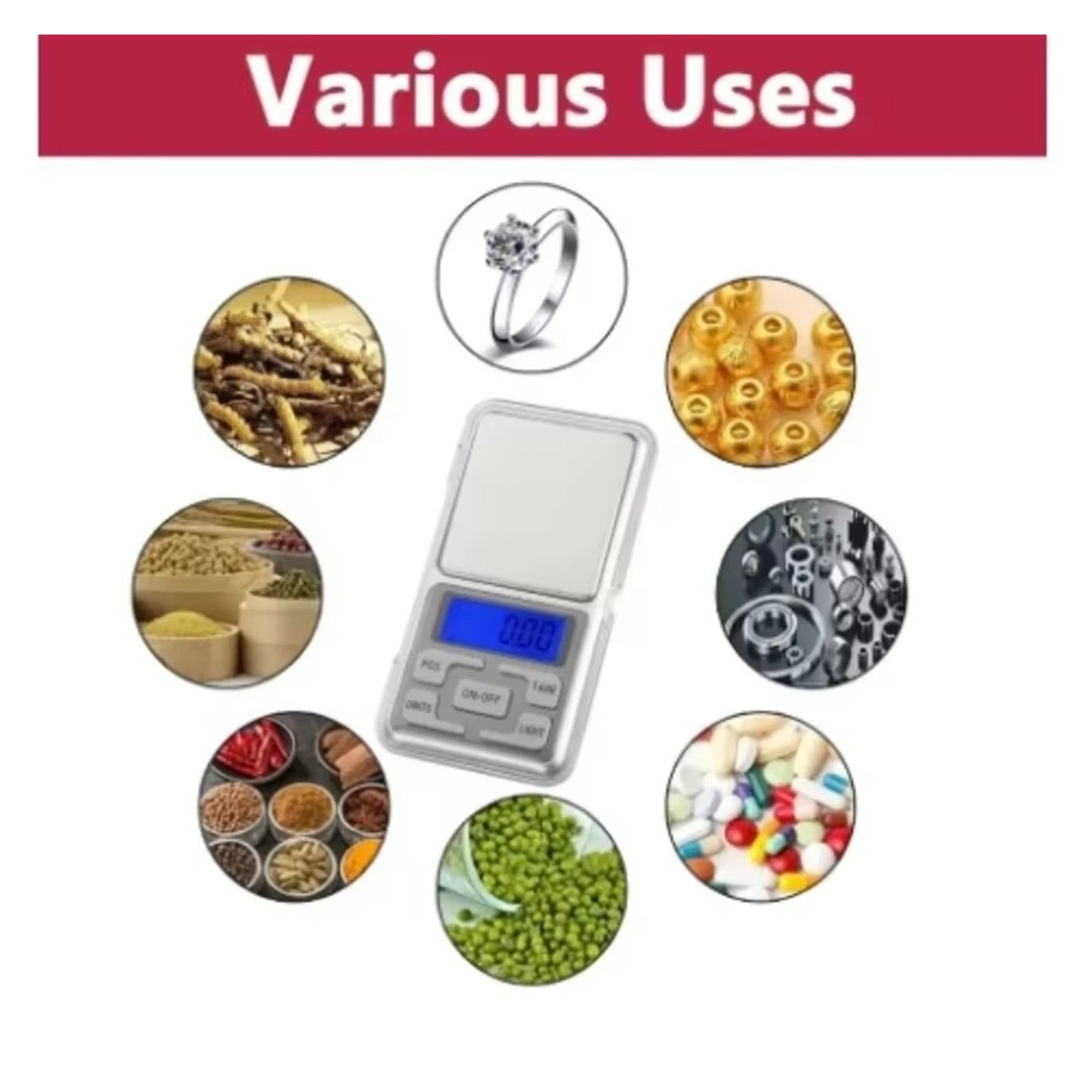Digital Scale,Pocket Scale,LED Backlight Display,for Kitchen,Jewellery,Drug,Tea,Yeast,Coffee ,High-Precision Weighing Technology