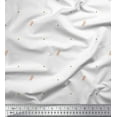 thumbnail image 1 of Soimoi White Poly Georgette Fabric Flower Buds & Dots Decor Fabric Printed Yard 52 Inch Wide, 1 of 5