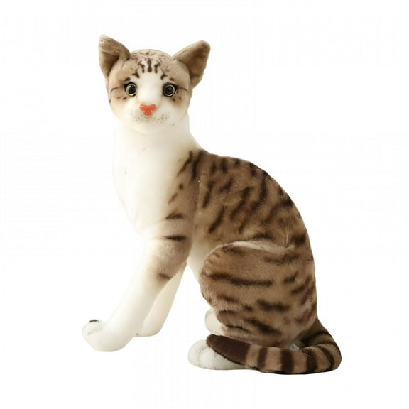 BESTSKY Stuffed Animal Comfortable Soft Doll Kitty Home Cats Plush Toy Simulation Kitten for Adults Bedroom Teens Girlfriend Children 35cm Cat Gray