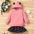 thumbnail image 2 of YEEDISON New Girls Dress Spring Fall Children's Long Sleeve Hooded Fake Two-Piece Bear Ear Heart Kids Dresses for Girls Clothes for 18M-6Y, 2 of 5