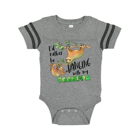 

Inktastic Id Rather Be Hanging with my Grandpa- Cute Sloths Gift Baby Boy or Baby Girl Bodysuit