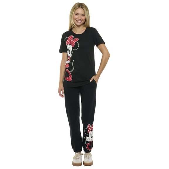 Women's Minnie Mouse T-Shirt and Jogger Pants 2-Piece Set (Size Small)