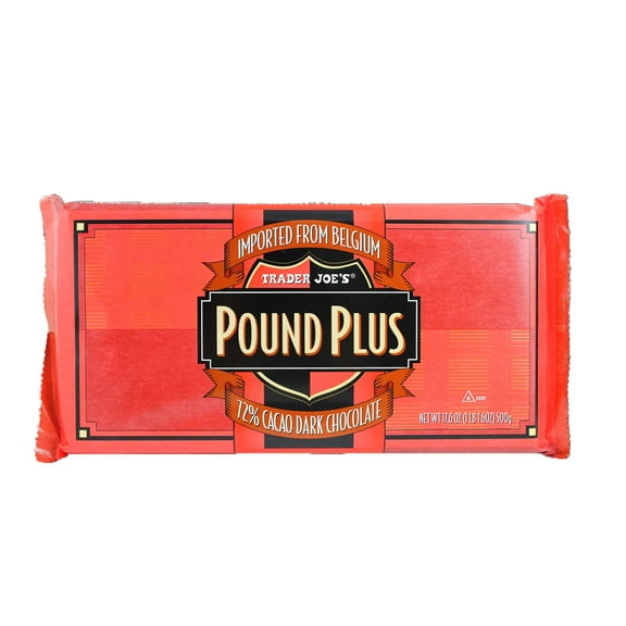 Pack of 1 Trader Joe's Pound Plus 72% Dark Chocolate | 17.6 oz