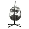 thumbnail image 4 of Outdoor Swing Chair With Stand, Wicker Hanging Egg Chair For Bedroom, Living Room, Balcony, 3 Color, 4 of 12