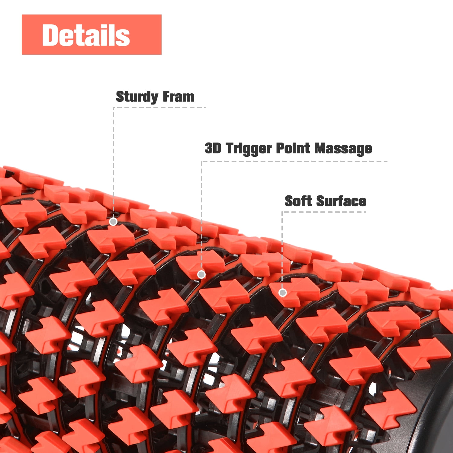 FISUP Retractable Exercise Foam Roller Muscle Therapy Massager Roller Exercise Equipment, Red