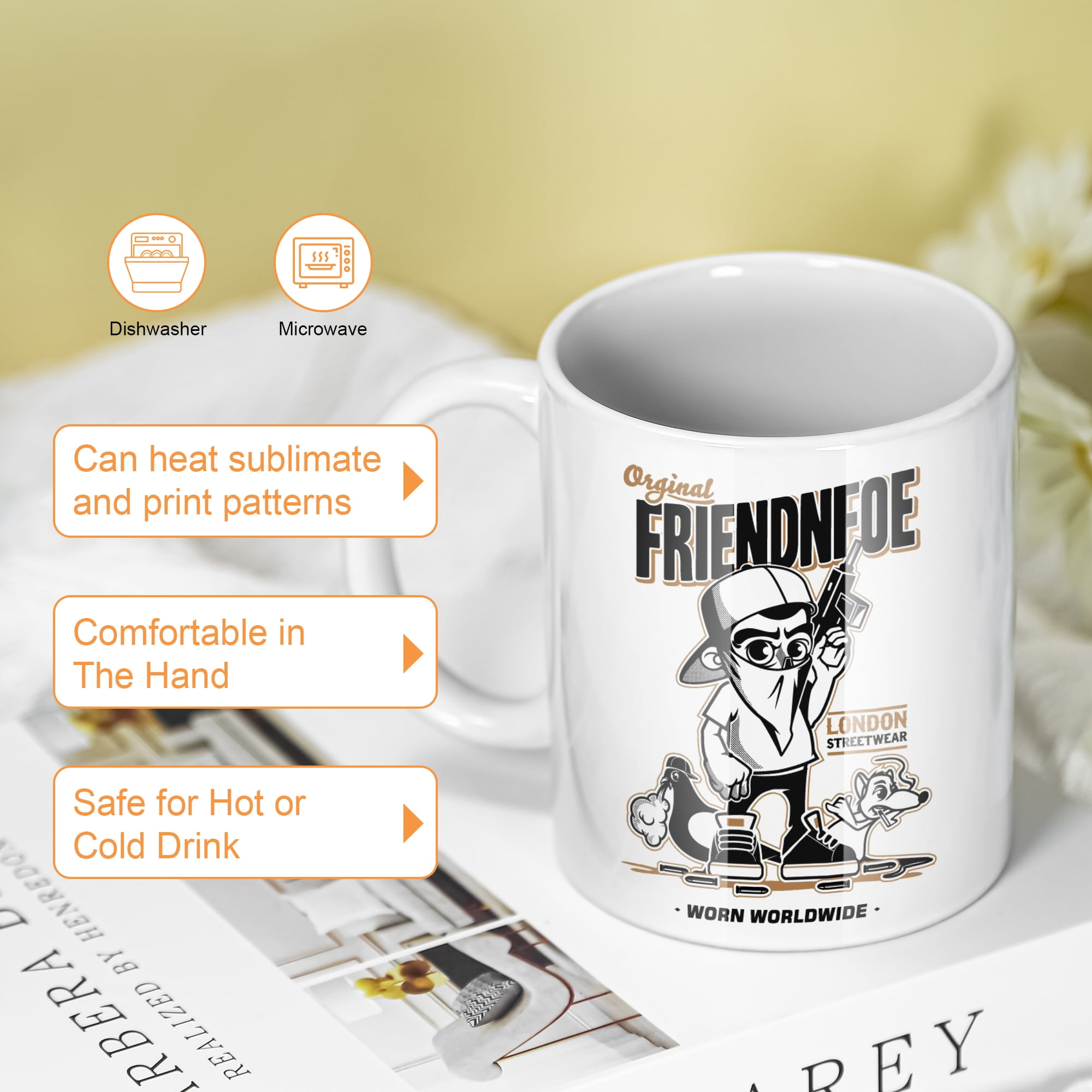 12PCS 11OZ Sublimation Ceramic Mugs with Handles White Blank Cups for DIY Printing Personalized Gifts Coffe Tea