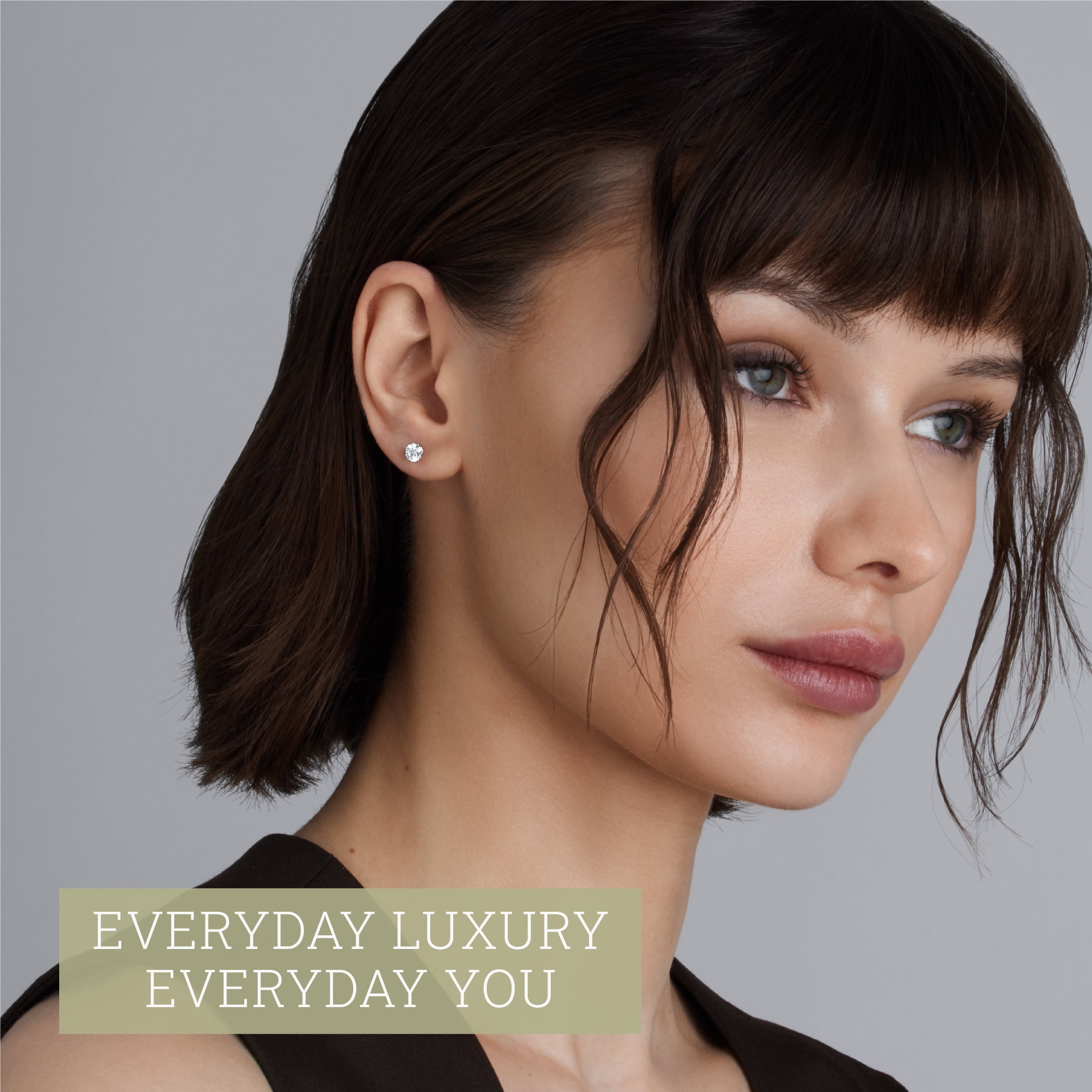 Gilded 3/4 carat t.w. Total Weight Lab-Grown Diamond Stud Earrings for Women| 925 Sterling Silver Studs | Hypoallergenic Fine Jewelry | 4-Prong Basket, Push Back Nut | SI1 Clarity, F Color, Round Cut