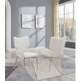 thumbnail image 2 of Milan Zelda Beige Faux Leather and Gold Arm Chair with Memory Swivel - Set of 2, 2 of 10